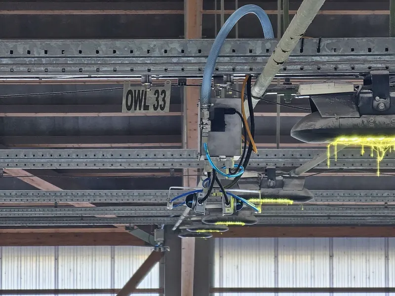 OWL EYE® OWL 33 dual MID-360 platform installed in a fertilizer production plant — corrosion-resistant stainless housing